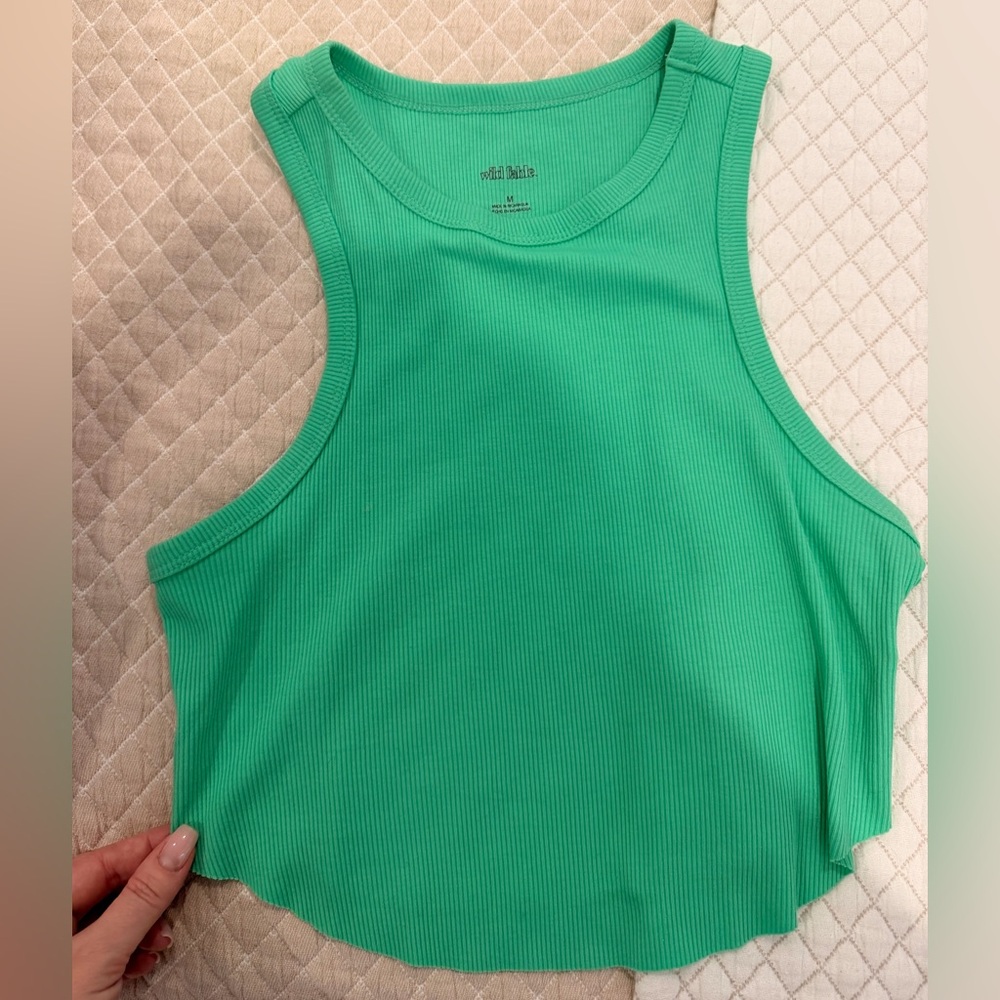 wild fable bright green ribbed crop tank